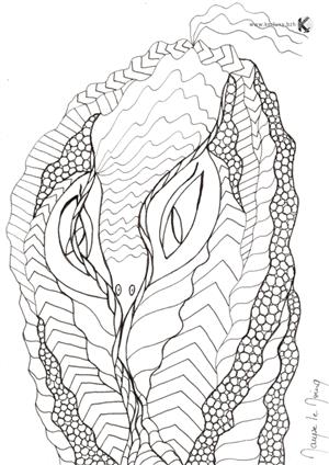 encre - dessin - calligraphie - Cobra - Le Moing Maryse)