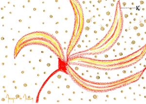 pastel - dessin - calligraphie - Coquelicot aux pollens dorés - Le Moing Maryse)