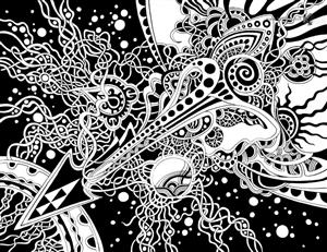  Noir et blanc - dessin - calligraphie - Energie Cosmique - Achikhman Dayva)