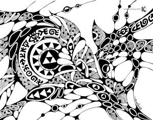  Noir et blanc - dessin - calligraphie - Fleur - Achikhman Dayva)