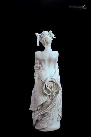 argile - sculpture - La Geisha timide - Mylène La Sculptrice)
