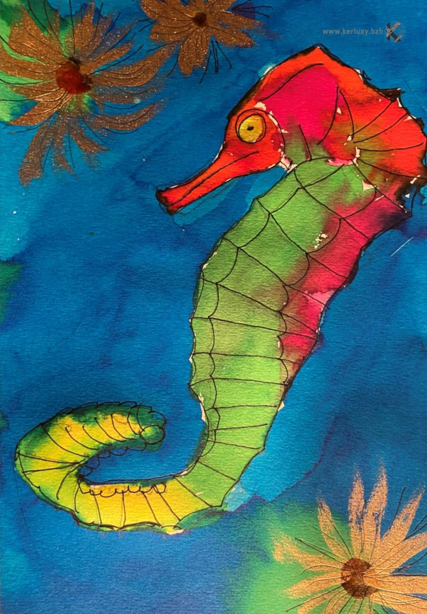 painting - Seahorse 03 - AERH Arts