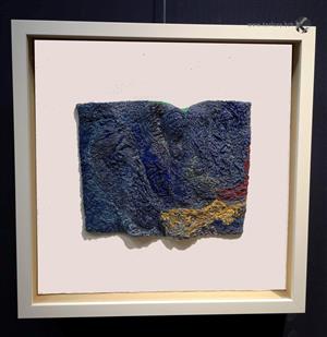 Silk, horsehair, thread - sculpture - Great blue landscape - Savidan Patrick)