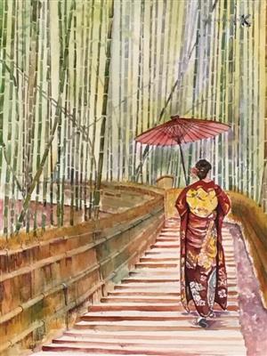 watercolor - drawing - calligraphy - Zen Walk - Pichon Eric)