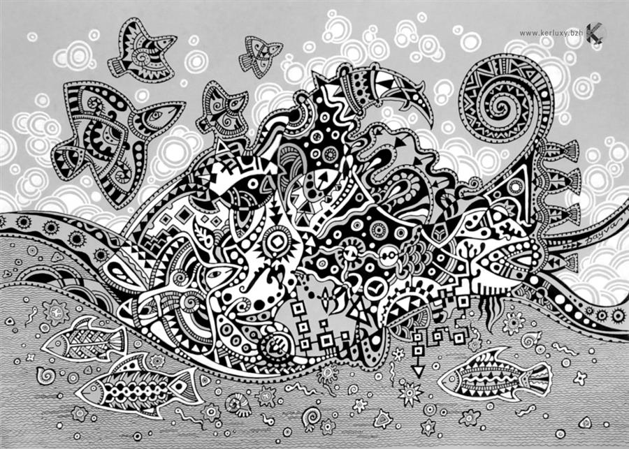 drawing - calligraphy - Sea - Achikhman Dayva