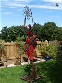 sculpture - Large size red dancer - Brard Yann