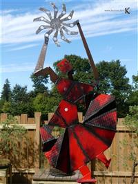 sculpture - Large size red dancer - Brard Yann