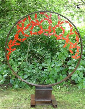 sculpture - Roue Arbre Rouge - Brard Yann)