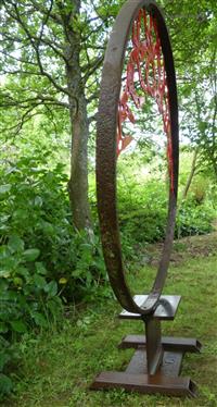 sculpture - Roue Arbre Rouge - Brard Yann