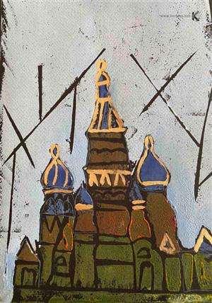 linocut - painting - Orthodox Church No.1 - AERH Arts)