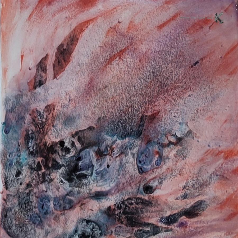 painting - Chaos bluish and pinkish - Marief