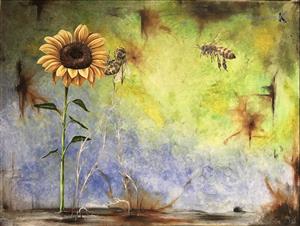 oil - painting - Sunflower - Le Tutour Nicolas)