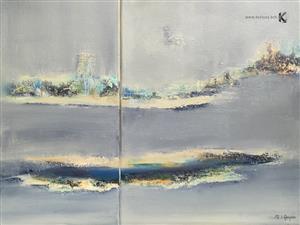  MARINA, SEA & LAKE - painting - 2022-5 Diptych I and II - Le Campion M-L)