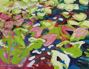 acrylique - peinture - Funny water lilies n-1s3 - Paugam Daniel)