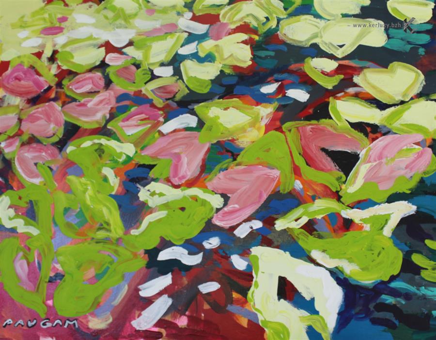 peinture - Funny water lilies n-1s3 - Paugam Daniel