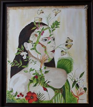  LANDSCAPE and flower - painting - The Flower Woman - Jourdan Servane)