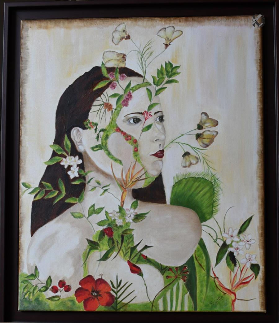 Peinture - La Femme Fleur - Jourdan Servane