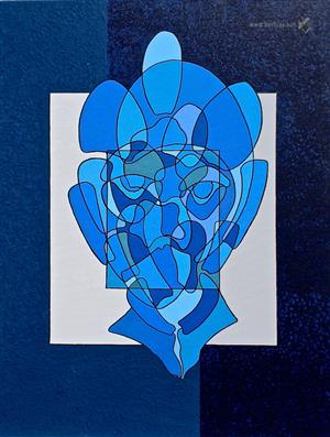 peinture - Portrait Bleu - Twoodje)