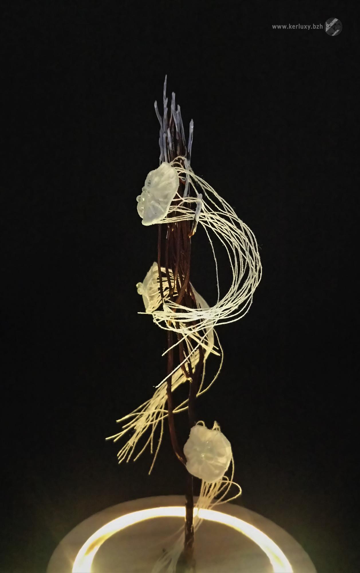 Marine sculpture with leds, Jellyfish dance by Heollene - for