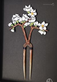 sculpture - White cherry trees - Heollene Créations Broderie d'art