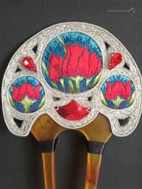 sculpture - Tulips in stained glass - Heollene Créations Broderie d'art