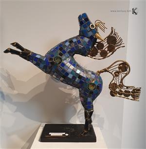 metal - sculpture - Blue Prince horse - Stanko Kristic)