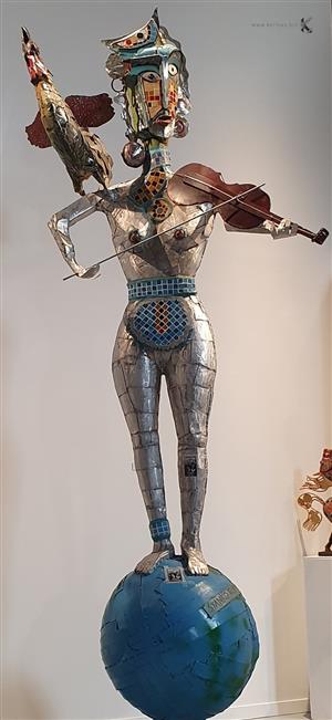 metal - sculpture - Divine musical comedy - Stanko Kristic)